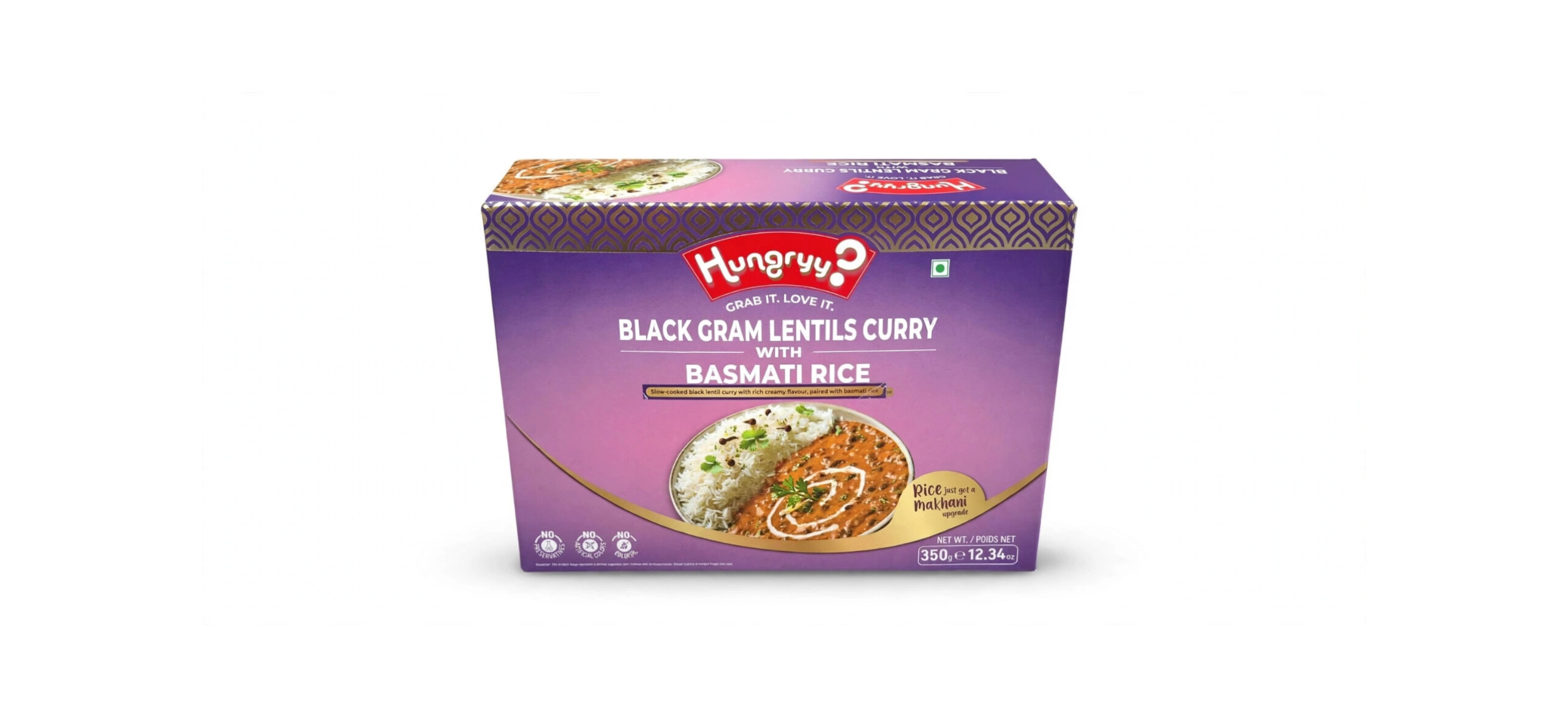 Black Gram Lentils Curry with Basmati Rice (Hungryy) 350g